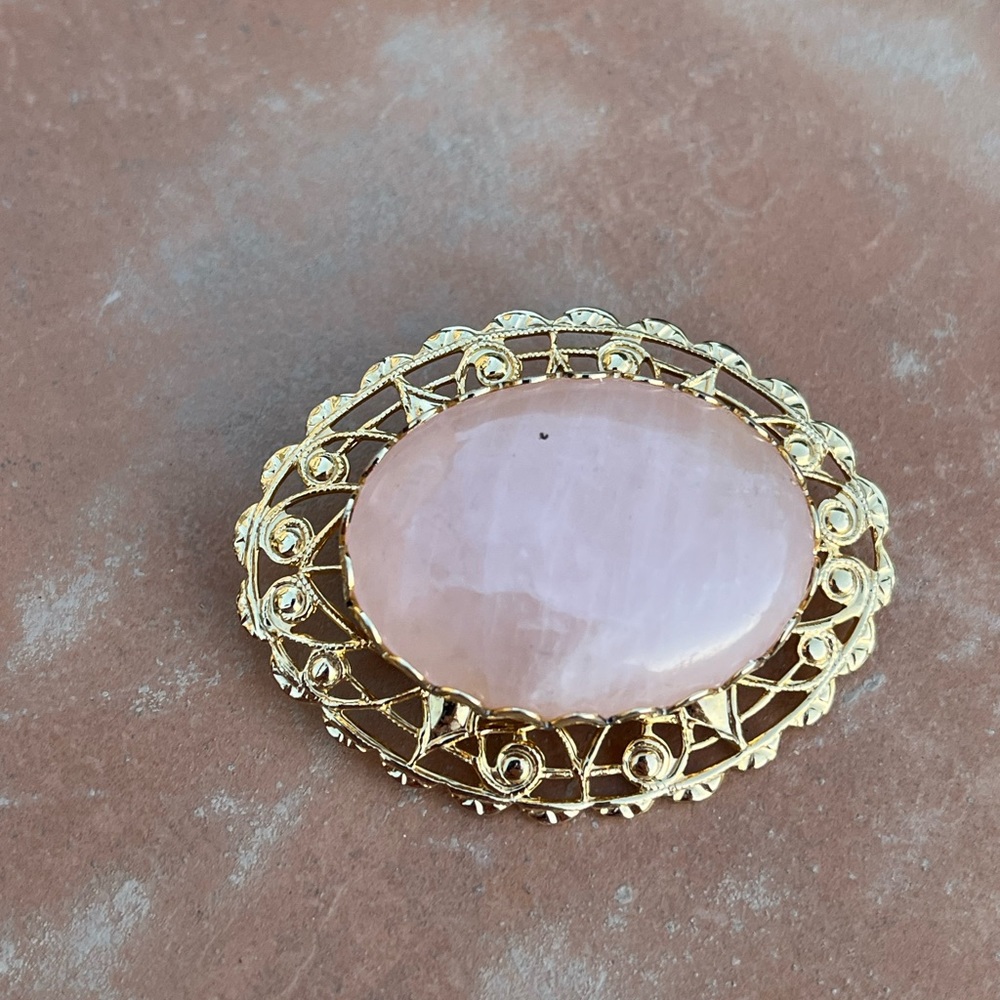 Vintage Pink Stone Brooch